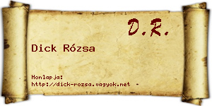 Dick Rózsa névjegykártya